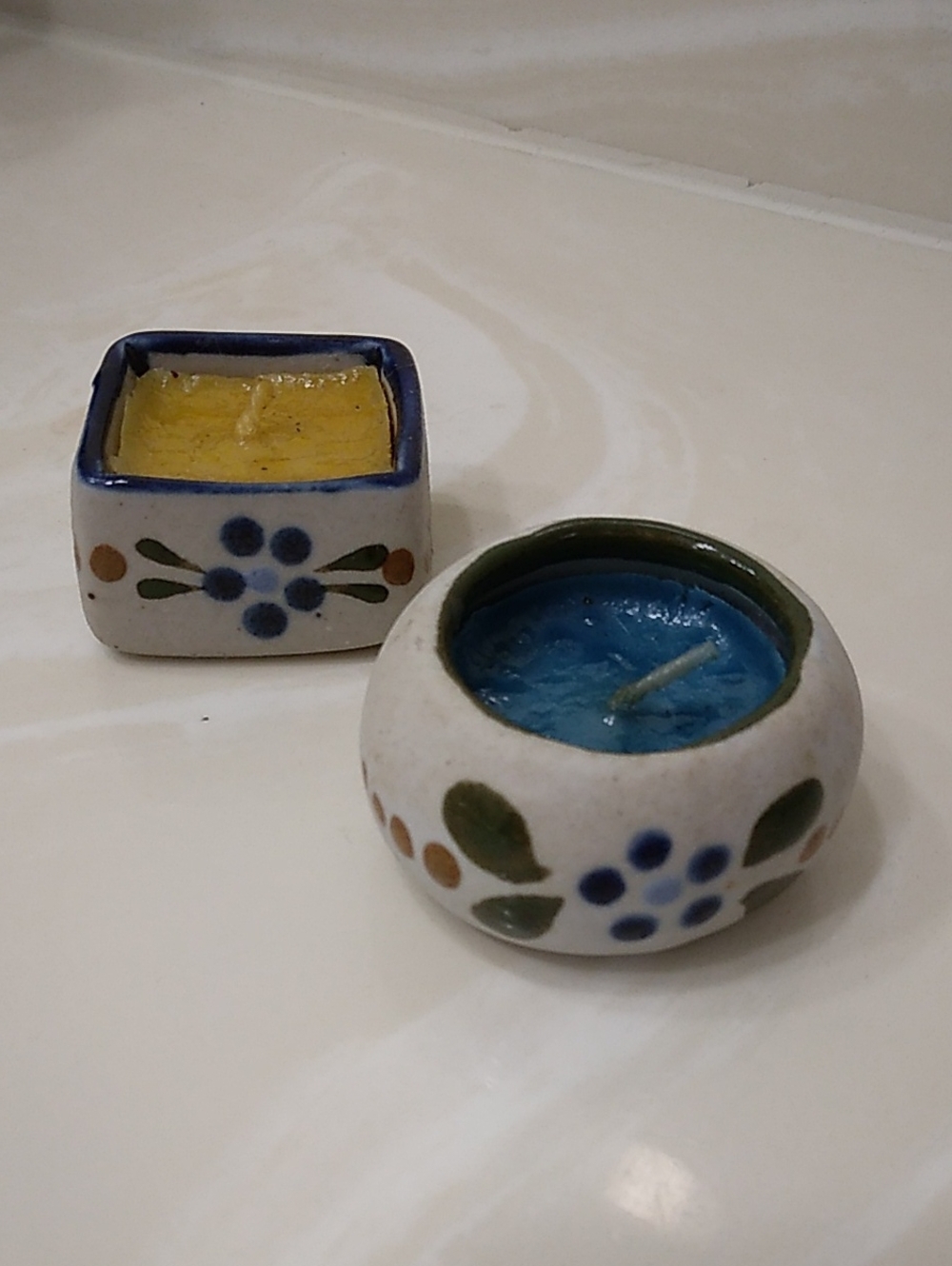Handpainted Ceramic Floral Candle Holders Puerto Vallarta